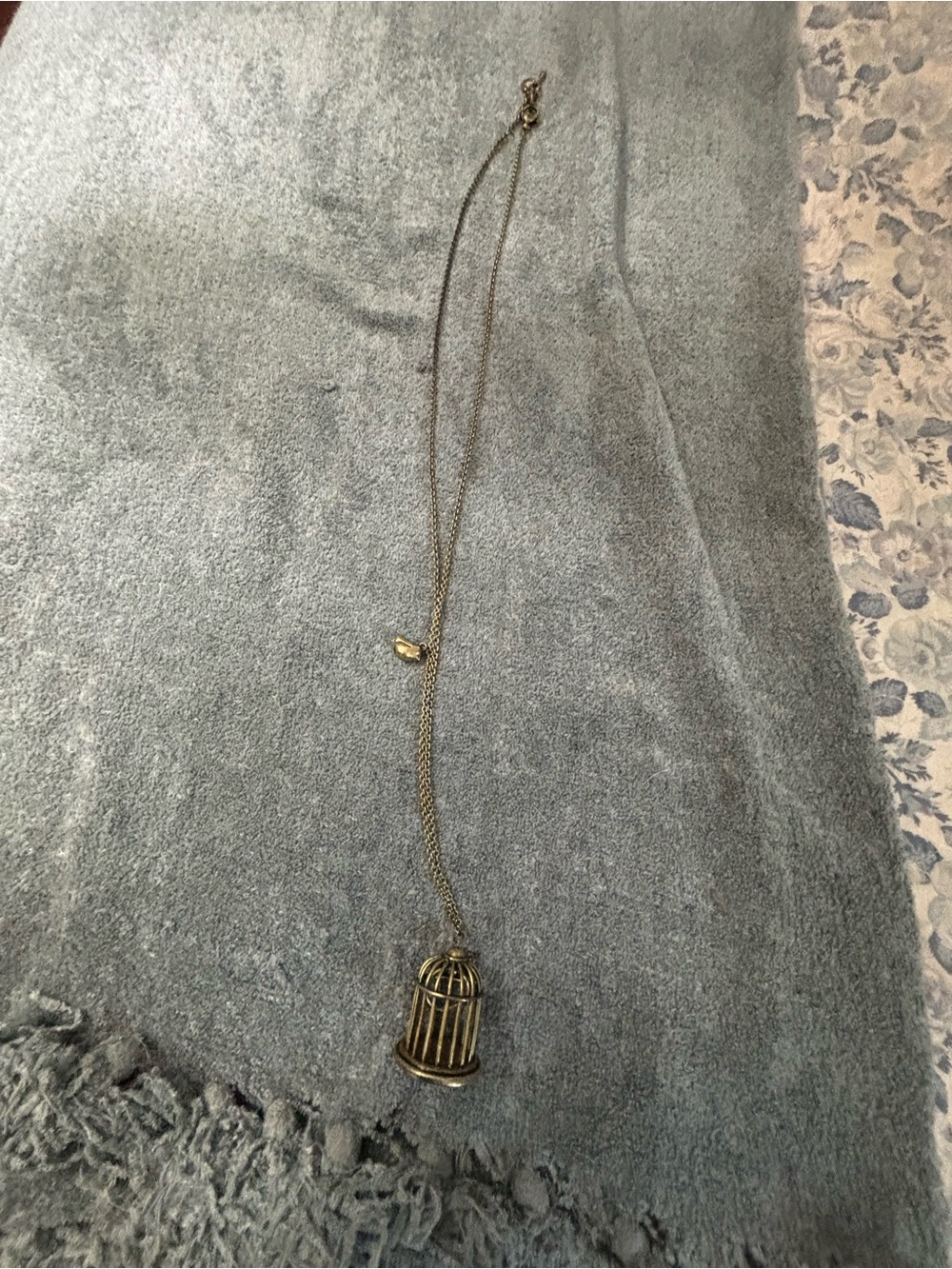 Fossil Gold Birdcage Pendant Necklace